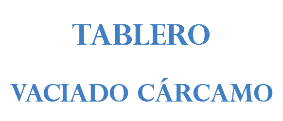 tablero vaciado cárcamo